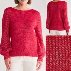 NWT NEW Tommy Bahama Shimmer Balloon Sleeve Sweater